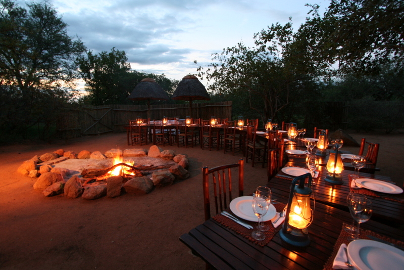 Dinner around the boma at Nokana Safari Camp.