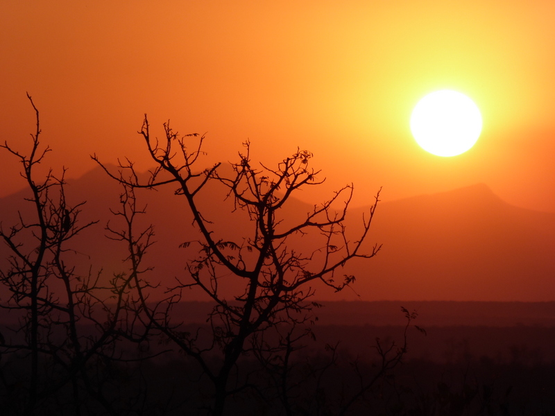 The setting sun over Nokana.