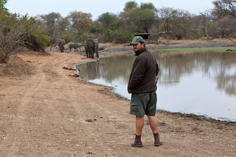 Matt, enjoying this special moments with the elephants. Image by Jochen Van de Perre.