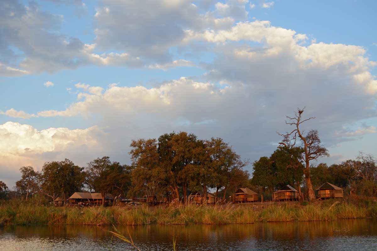 Camp Linyanti as seen from the water Camp Linyanti as seen from the water