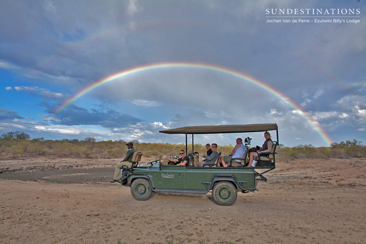 Rainbow behind Ezulwini Vehicle