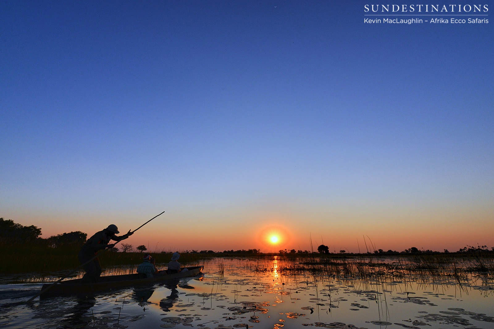 Taking a mokoro into the sunset with Afrika Ecco Safaris Taking a mokoro into the sunset with Afrika Ecco Safaris