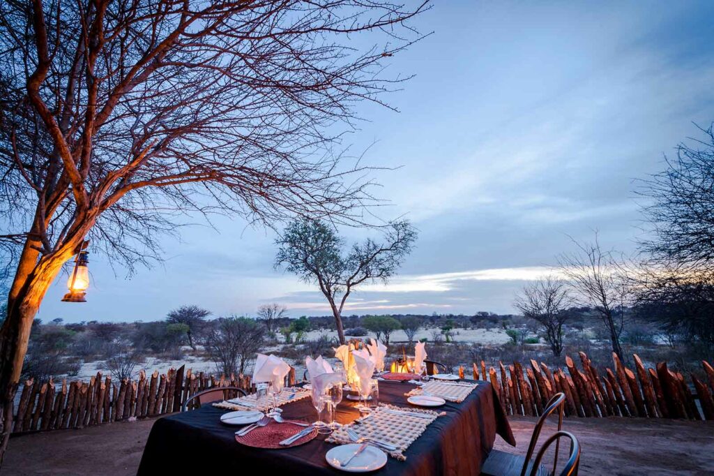 Dining on the terrace at Tuskers, fireside Dining on the terrace at Tuskers, fireside