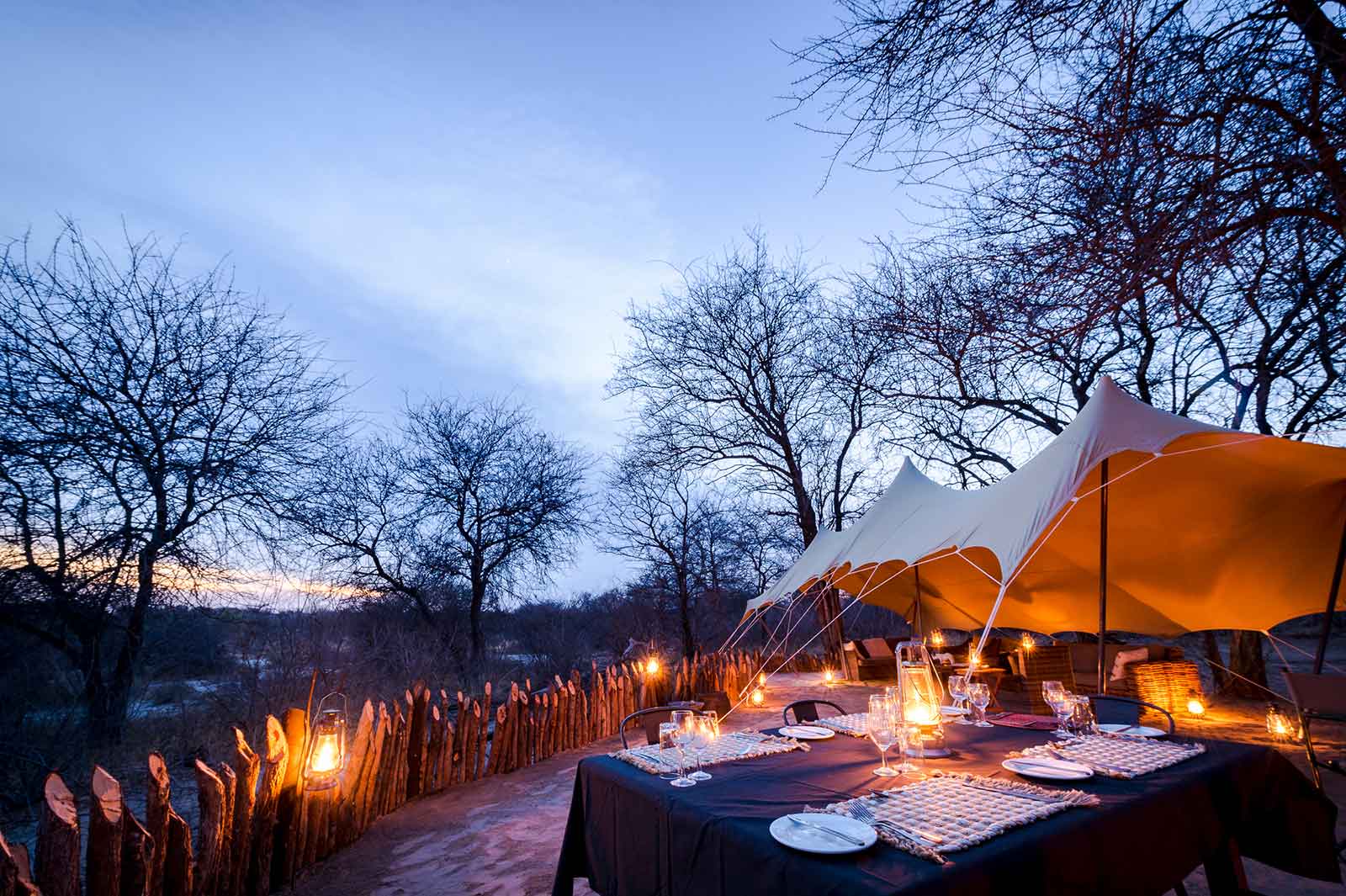 Dining on the terrace at Tuskers, fireside Dining on the terrace at Tuskers, fireside