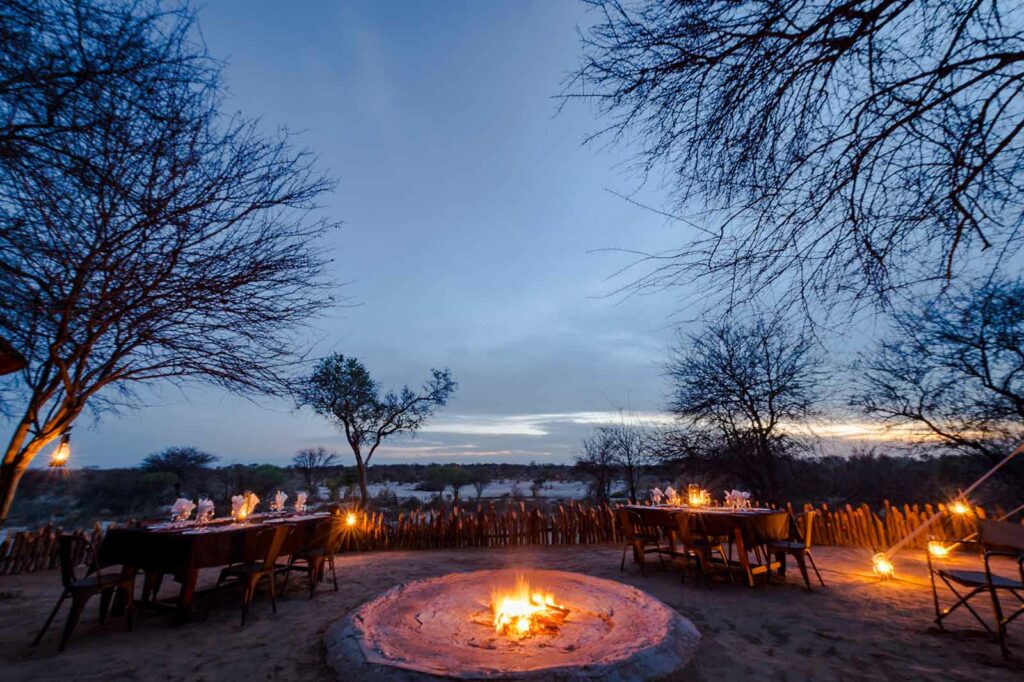 Dining on the terrace at Tuskers, fireside Dining on the terrace at Tuskers, fireside