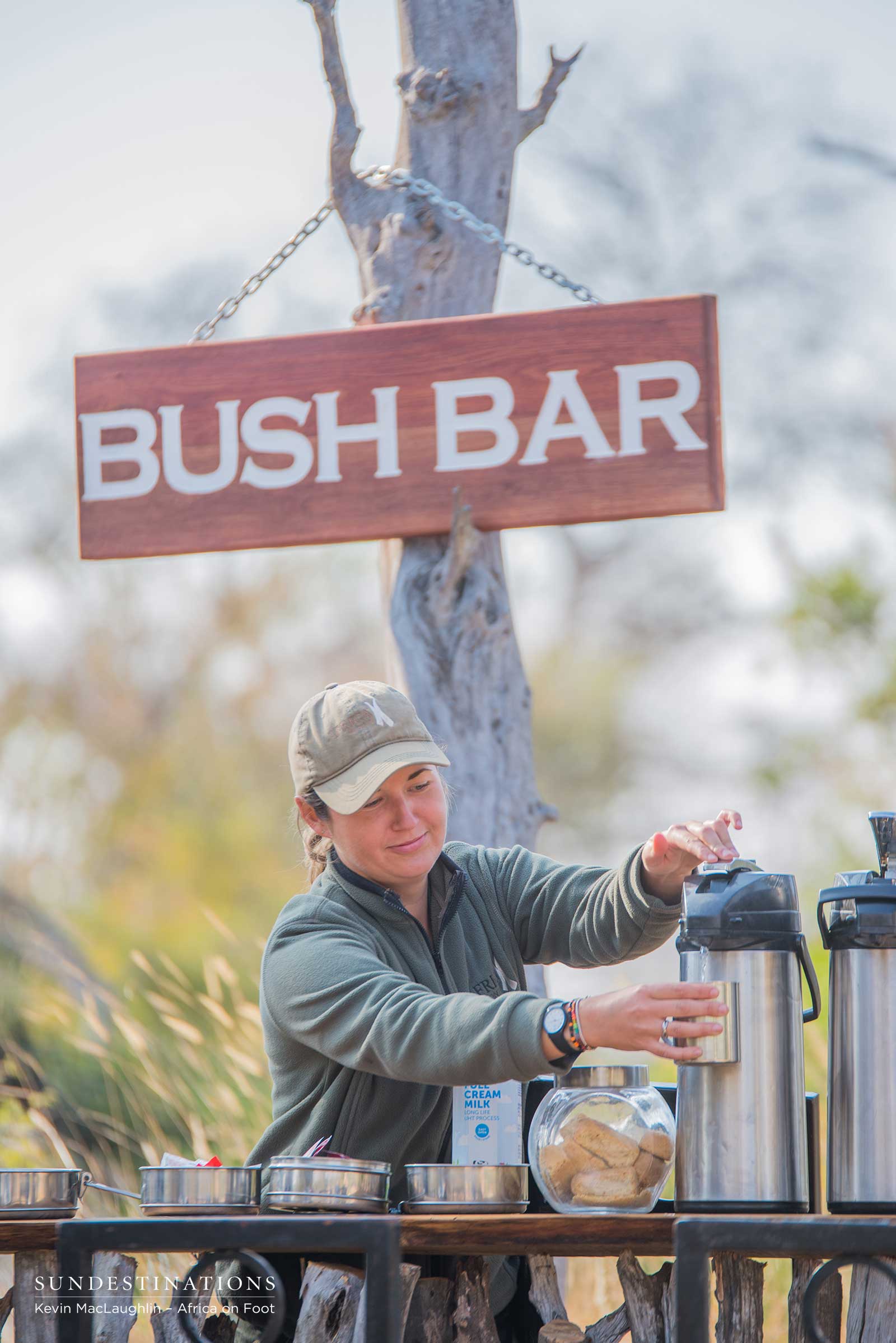 Ranger Serving Drinks at Bush Bar Ranger Serving Drinks at Bush Bar