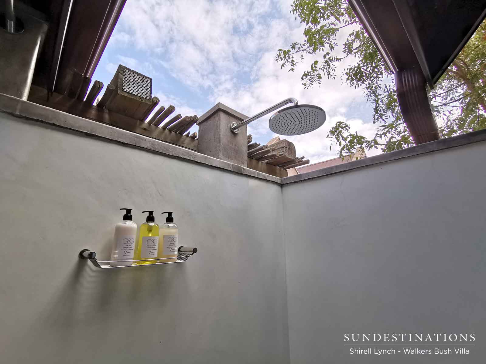 Outdoor Shower at Walkers Bush Villa Outdoor Shower at Walkers Bush Villa