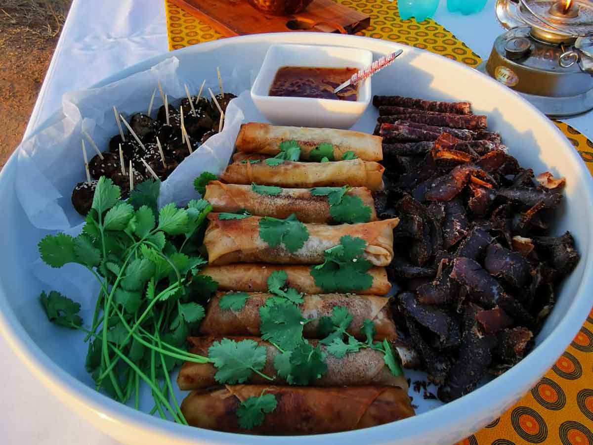 Spring Rolls and Biltong at Walkers Spring Rolls and Biltong at Walkers