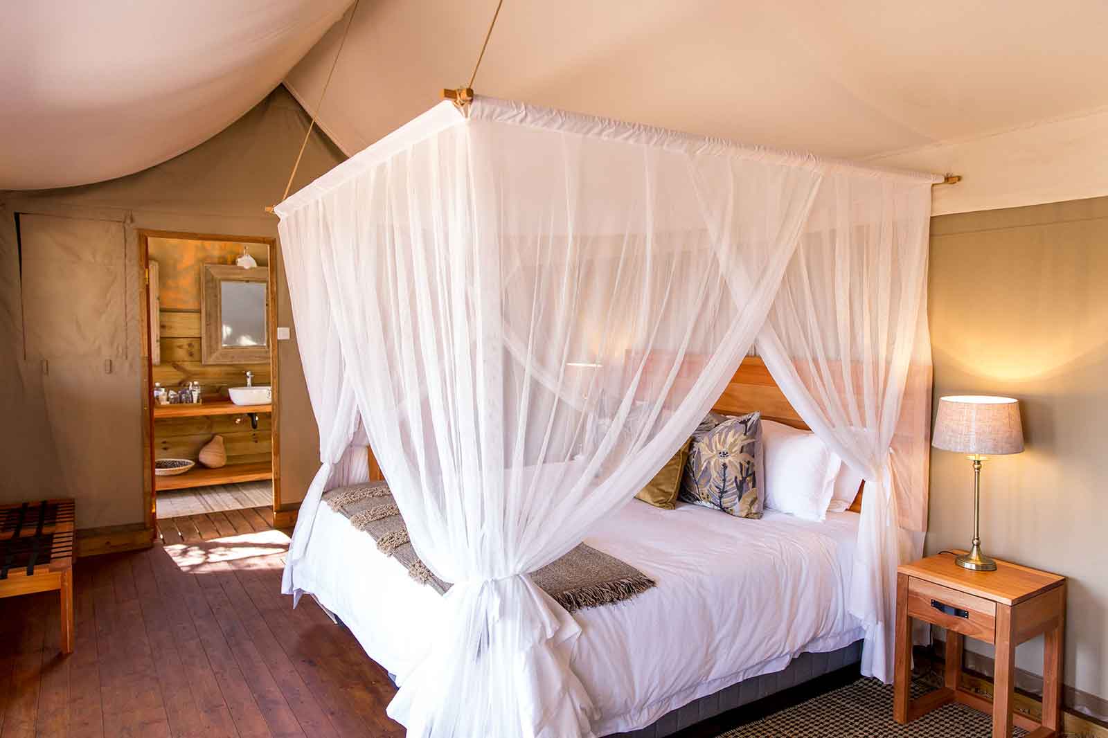 Interior of Mankwe Tents